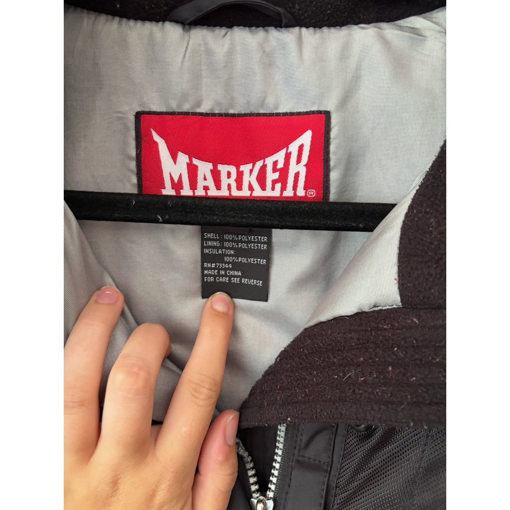 Vintage Marker Ski Jacket Womens 14 Black Reflective Gorpcore RN73344 90s - Picture 2 of 5
